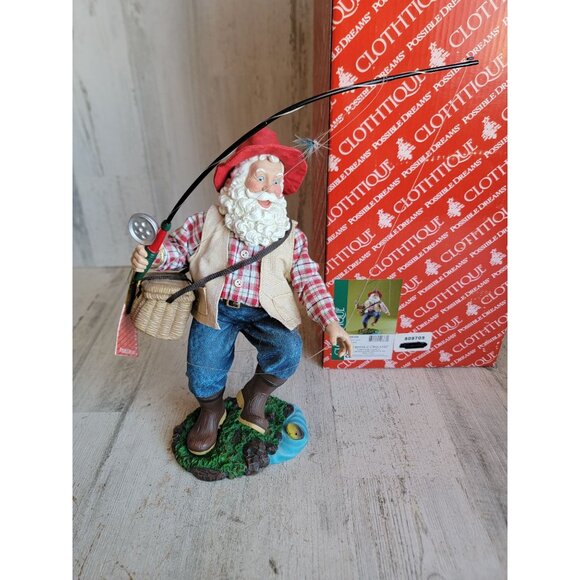 Clothtique catch release possible dream Santa Claus fishing fish Xmas - Picture 1 of 10
